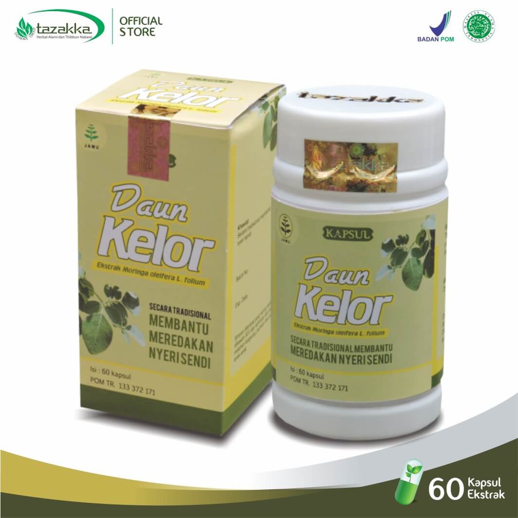 

Daun Kelor Ekstrak Moringa Asli Herbal Tazakka 60 Kapsul Obat Nyeri Sendi Pegal Linu.