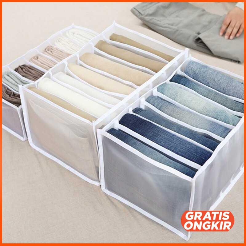 Kotak Pakaian Organizer Jeans Box 7 Grid M1468