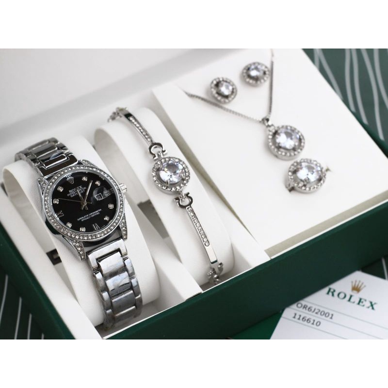 (LV)JAM TANGAN ROLEX NEW COLLECTION FASHION WANITA FREE BOX/KARTU ORIGINAL + ACC SET SESUAI FOTO