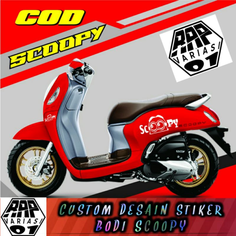 stiker Scoopy Minions, stiker cutting bodi Scoopy