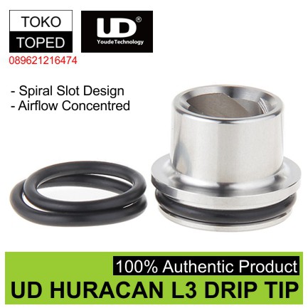 Authentic UD Huracan L3 Wide Bore Spiral Drip Tip | rda rta driptip