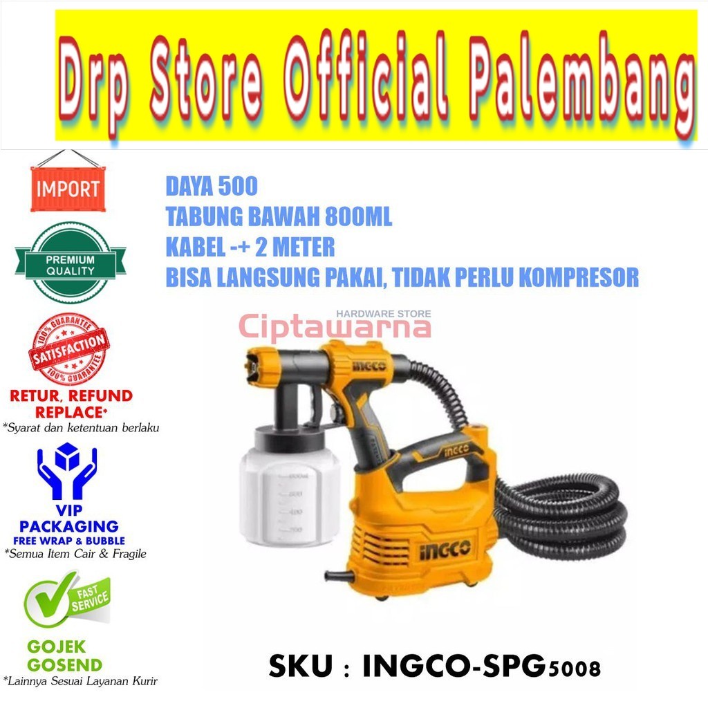 SPRAY GUN INGCO SPG5008 LISTRIK ELEKTRIK INDUSTIAL SEMPROTAN CAT