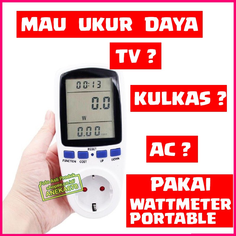 WATT METER PENGUKUR VOLTAGE KWH TEGANGAN ARUS DAYA LISTRIK AMPERE KILO