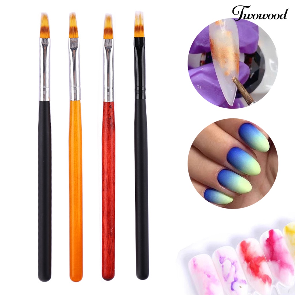 Brush Pen Ukir Extension Kuku Dengan Gagang Kayu Untuk Manicure