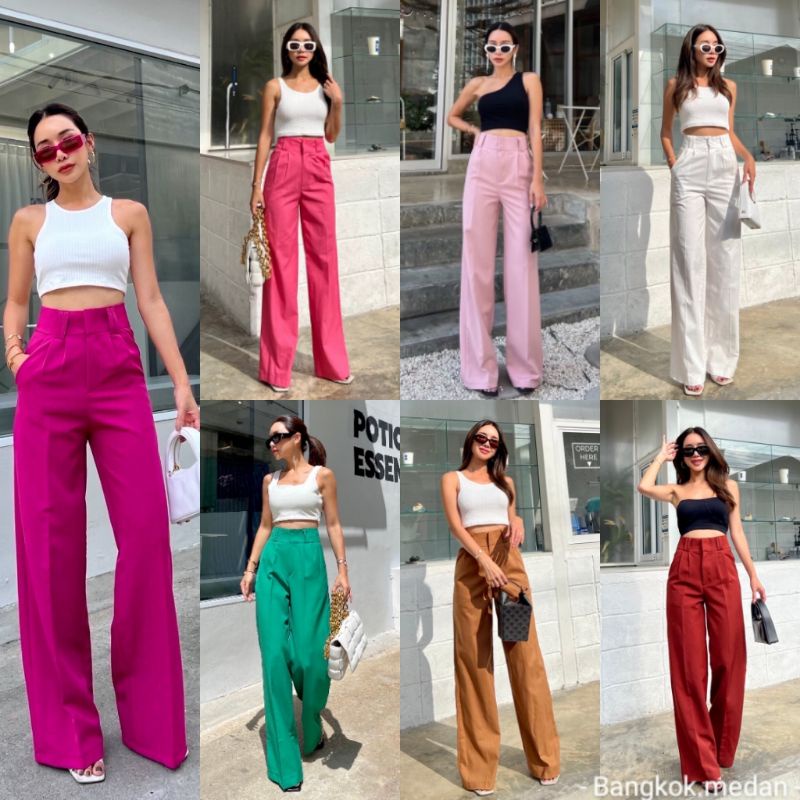 - BANGKOK MEDAN - READY CELANA PART1 KULOT HW POP PANTS / CELANA WANITA