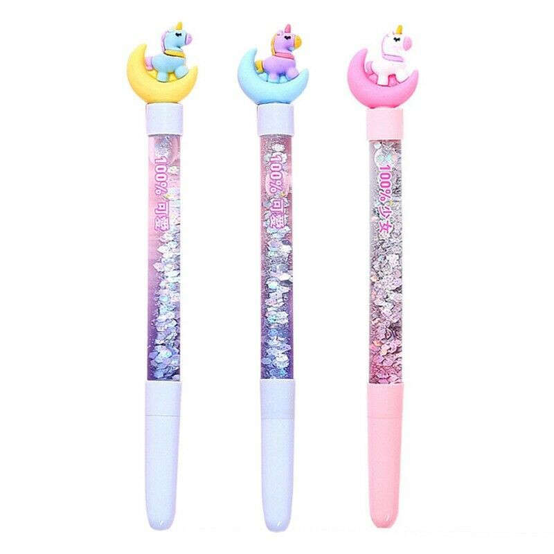 

Perlengkapan Sekolah Yo Yo 1Pc Pena Ballpoint Model Unicorn Quicksand Warna Hitam untuk Anak