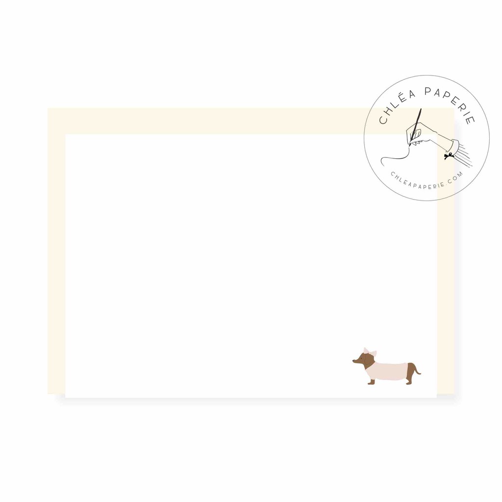 

Note Set / Dachshund In Pink