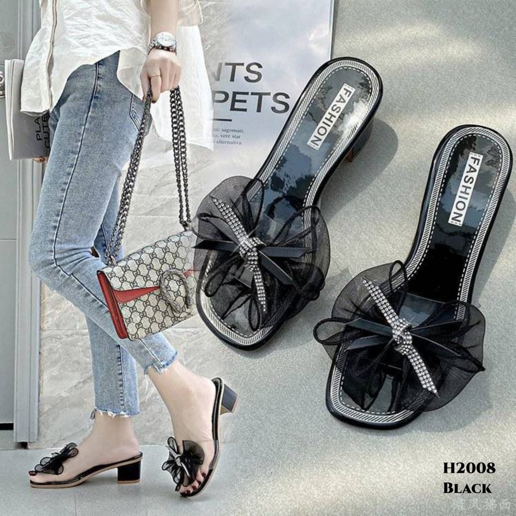 PRF HEELS PLATFORM RIBBON DIAMOND FASHION KOREA TERKINI H2008