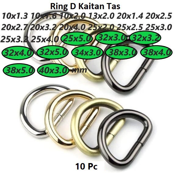 Ring D Kaitan Tas Uk 25mm-40mm Harga/10pc