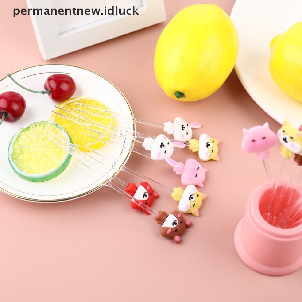 8 Pcs Garpu Tusuk Gigi Desain Kartun Princess Untuk Makanan Ringan Kue Buah Bento Anak