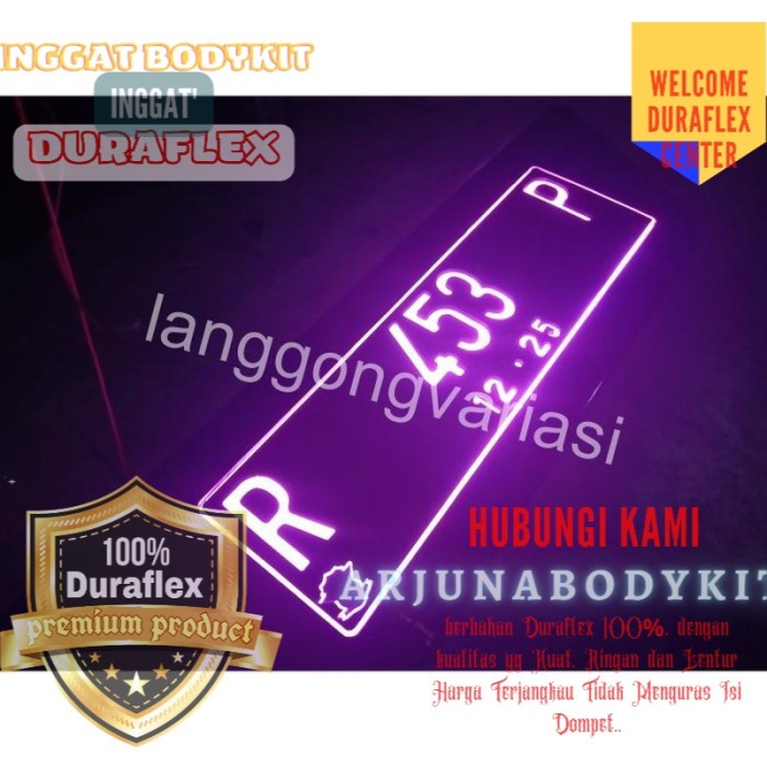 Variasi plat nomor lampu led nyala di angka custom honda stream