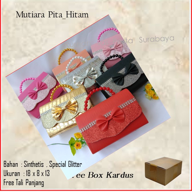 Tas Elegan ,Tas Slempang,Tas Etnik,MuTiara Pita_Hitam