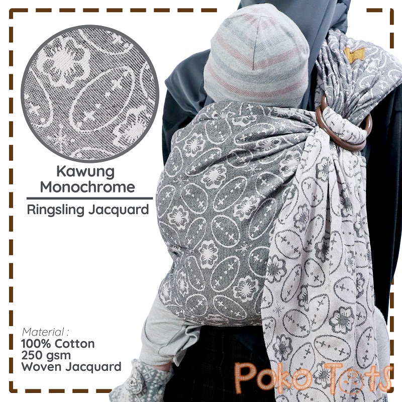 Cuddle Me Ring Sling Jacquard Gendongan Kain Bayi Anak Samping Ringsling Cuddleme Tenun