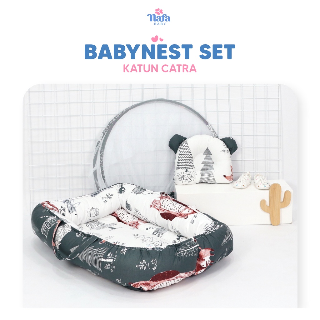 NAFA BABY - Baby Nest Tempat Tidur Bayi | Kasur Bayi Set Kelambu | Kasur Bayi