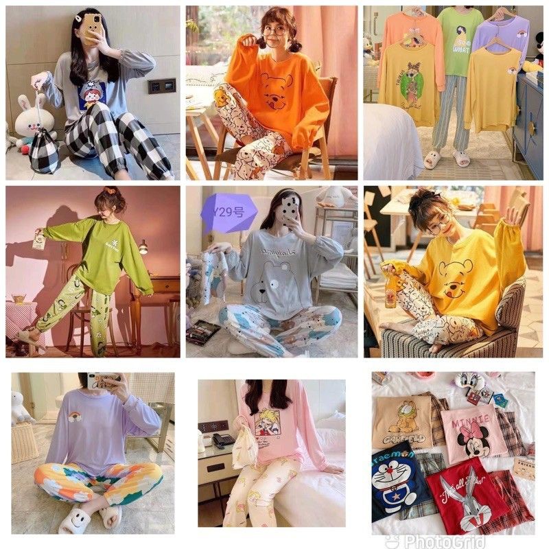 Setcel Piyama Wanita Import PP Joger Motif Unik dan Kekinian