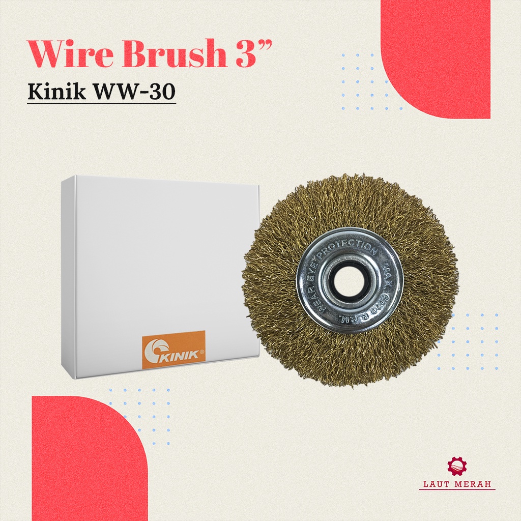 Wire Brush 3" kinik Sikat Kawat Baja Bulat