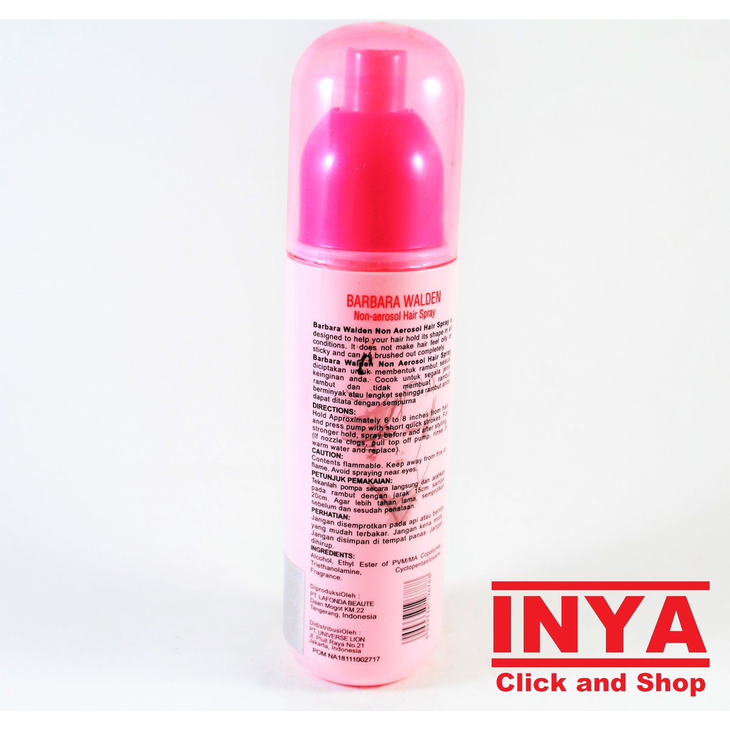 BARBARA NON AEROSOL HAIR SPRAY 168ml - Hair Spray Liquid Cair