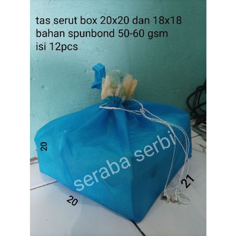 Tas hajatan serut 20x20  box nasi snack