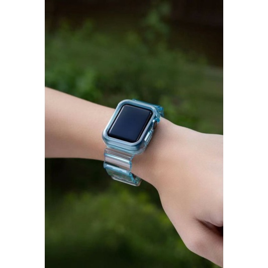 Strap Apple Watch Series SE 6/5/4/3/2/1 Transparan Warna Bisa Berubah