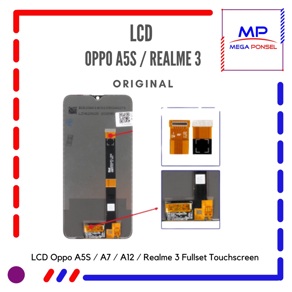 LCD Oppo A5S / LCD Oppo A7 / LCD Oppo A12 / LCD Realme 3 Fullset Touchscreen Original