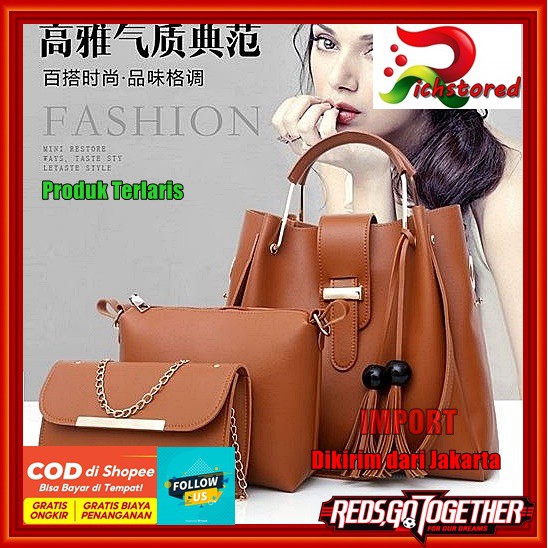Bridget Bag Tas Fashion Wanita Import / Tas Wanita Batam Terbaru Murah 3 In1