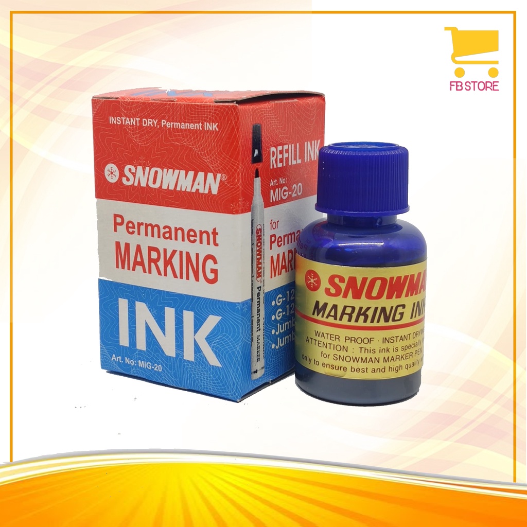 

Permanent Marking Ink / Tinta Spidol Permanen Snowman (Biru, Merah, Hitam)
