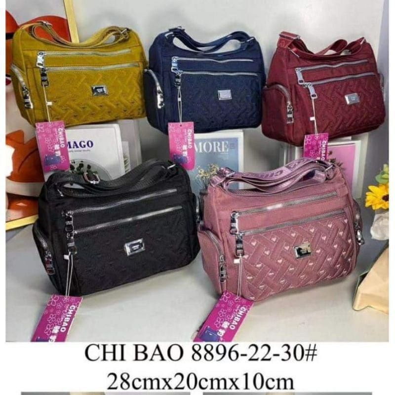 Tas Selempang Chibao 8896 0ry Bahan Kanvas Bordir Love