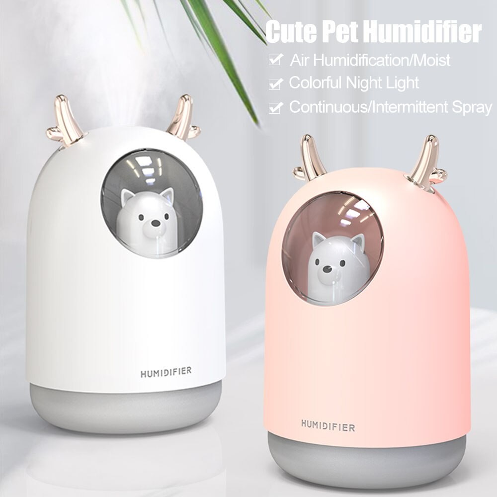 USB Charge Air Humidifier 300ML Cute Ultrasonic Aroma Diffuser Portabl