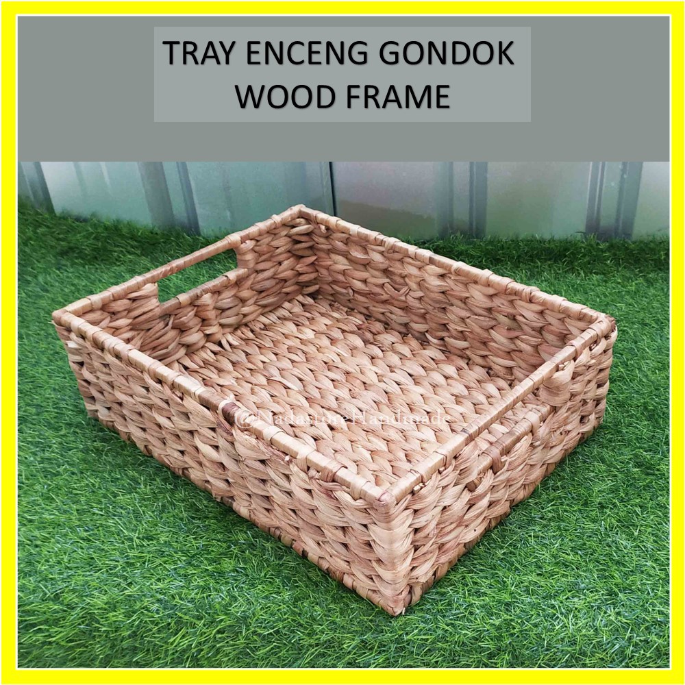 Tray / Nampan / Baki / Wadah Saji / Hampers / Kotak penyimpanan Anyaman enceng gondok / organizer box storage box organizer