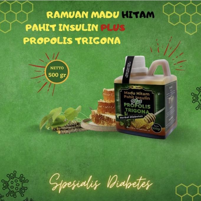 

Paket 2 Botol Madu Hitam Pahit Insulin Al Izzah @500 Gram