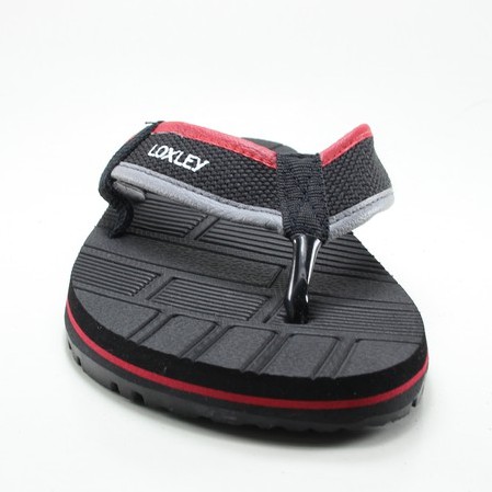 Loxley Sandal Jepit   Pria Aaron BLACK / RED Size 38-44