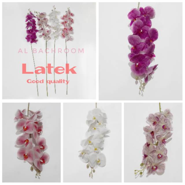 BUNGA ANGGREK LATEX K9 B8056 BESAR ANGGREK ARTIFICIAL KUPU KUPU HIASAN BUNGA ANGGREK PLASTIK DEKORASI RUMAH ORCHID WEDDING