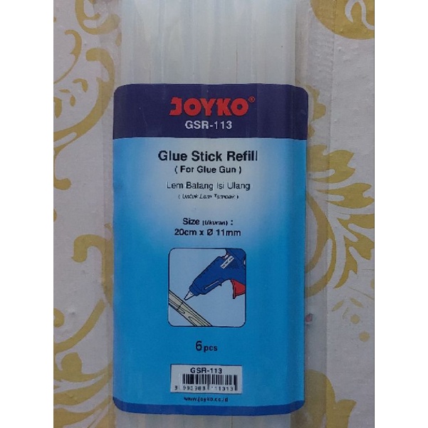 

Jual Murah 0Glue Stick Refill Lem Bakar Isi Lem Tembak Joyko GSR-113 1 Set 6 Pcs