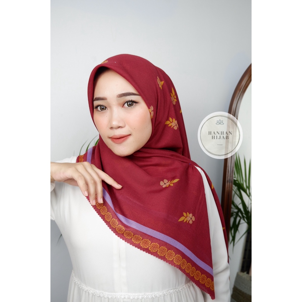 (100K Get 4) KAYLA SCARF SEGIEMPAT VOAL MOTIF PREMIUM LASERCUT