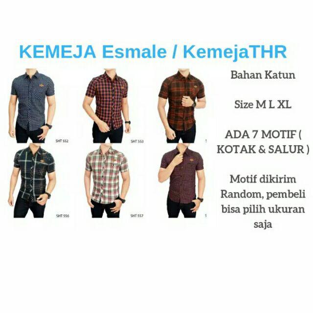 Kemeja Pria Esmale / Kemeja Pria Murah / Kemeja Thr / Kemeja Murah Motif Batik Dan Abstrak