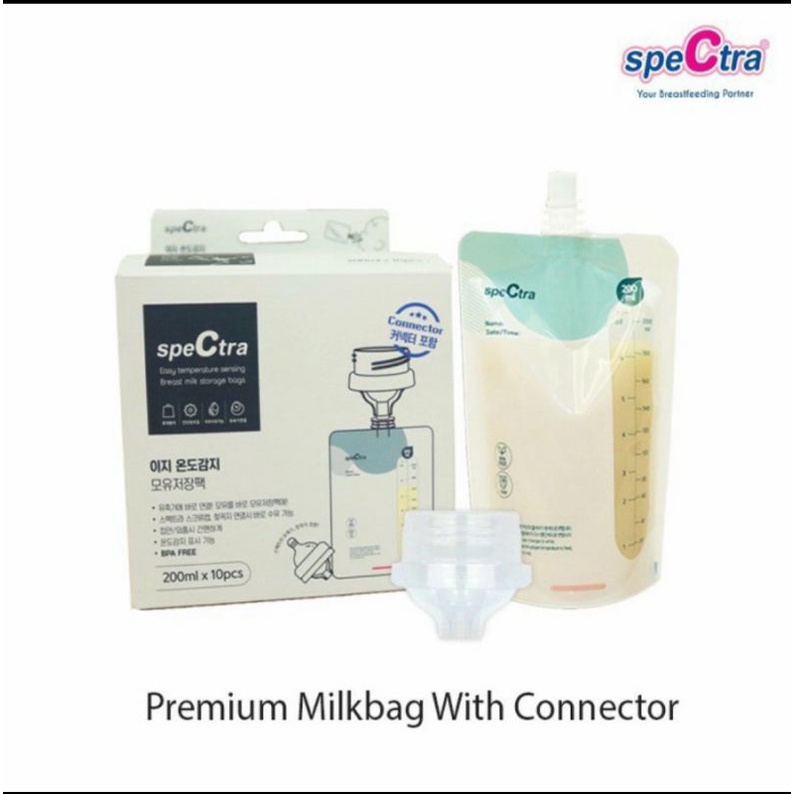 Spectra Premium Milk Bag Connector Storage 200mlx10pcs