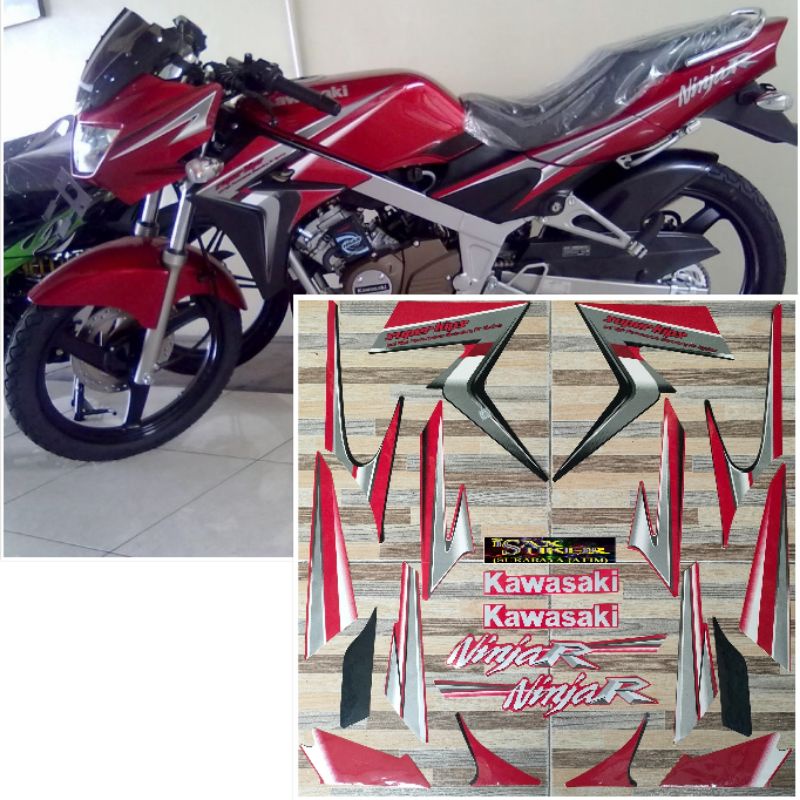 striping original Kawasaki Ninja R 150 L merah red tahun 2010 2011