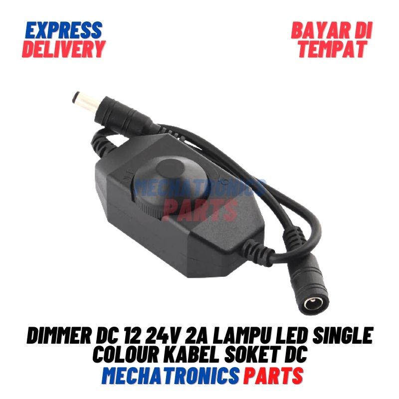 Dimmer DC 12 24V 2A Lampu LED Single Colour Kabel Soket DC