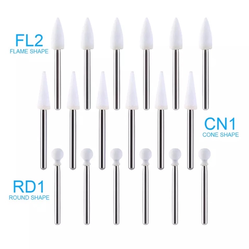 Dental bur poles polishing putih high speed GIC white stone arkansas alpin highspeed bur