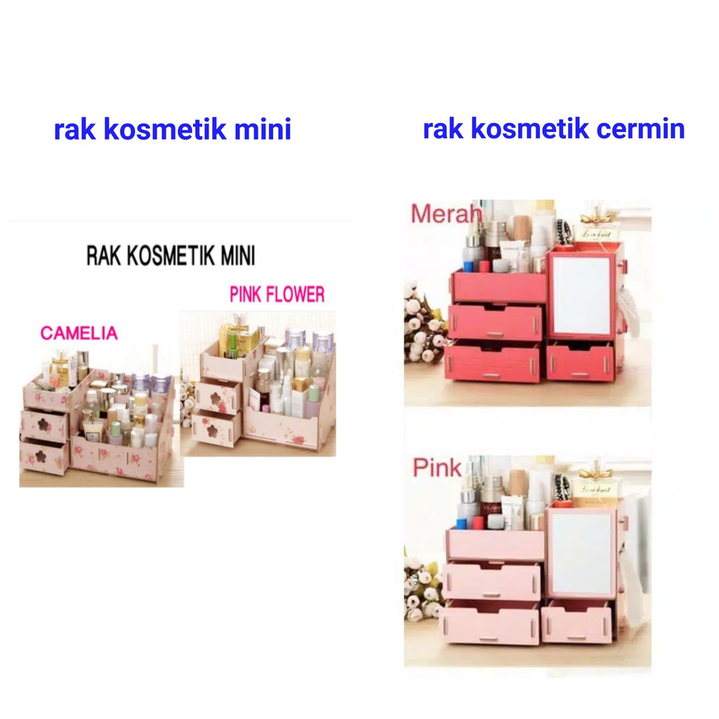  RAK  KOSMETIK MINI DAN CERMIN  SEDANG BAHAN KAYU TEMPAT 