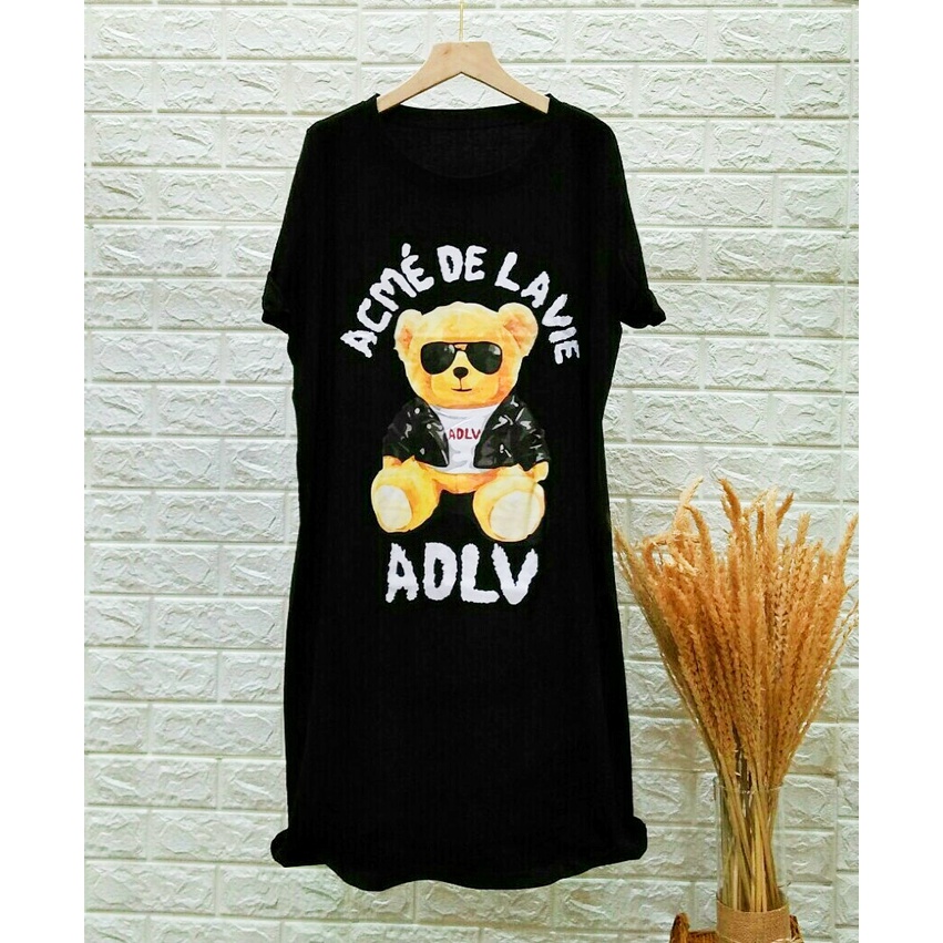 POPURI || LD120 3 Dress Kaos Karakter Cewek Lucu Kartun Wanita L max XXXL Full Print Snoopy