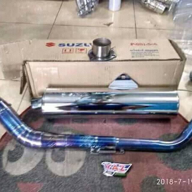 Knalpot silincer ori fu thailand(cbu)+adaptor+leheran blumon for vixion new cb 150