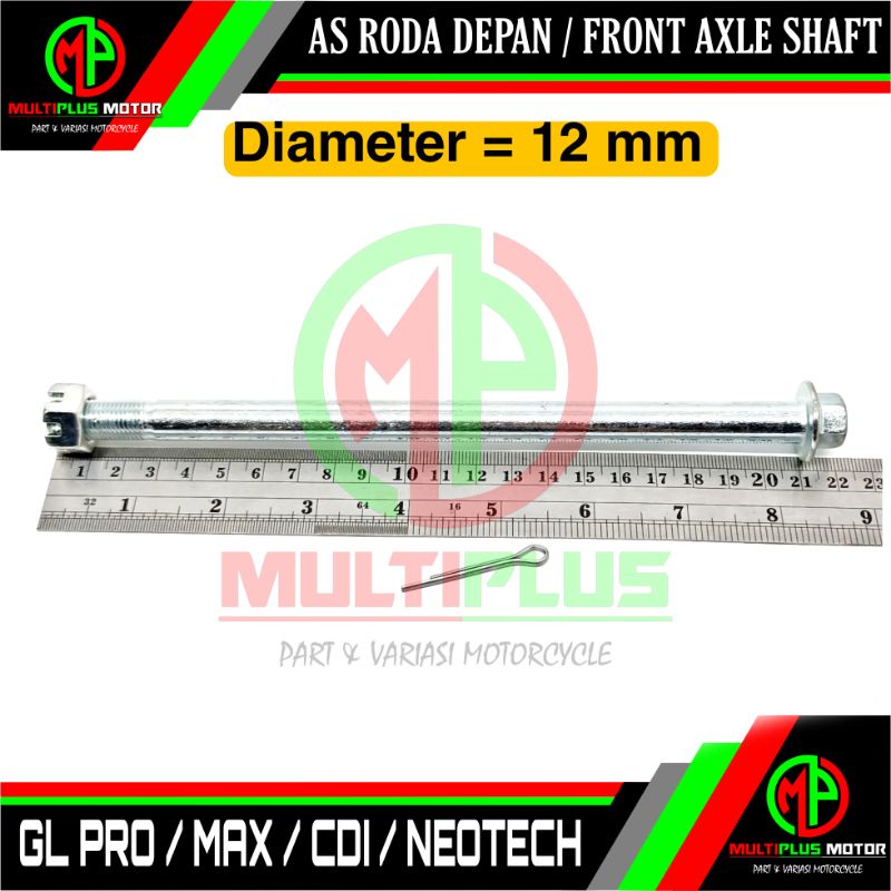 As roda depan As porok tromol depan Front axle shaft GL PRO,GL PRO NEOTECH,GL MAX,GL MAX NEOTECH