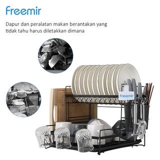  Freemir  rak  piring  stainless pengering peralatan makan 