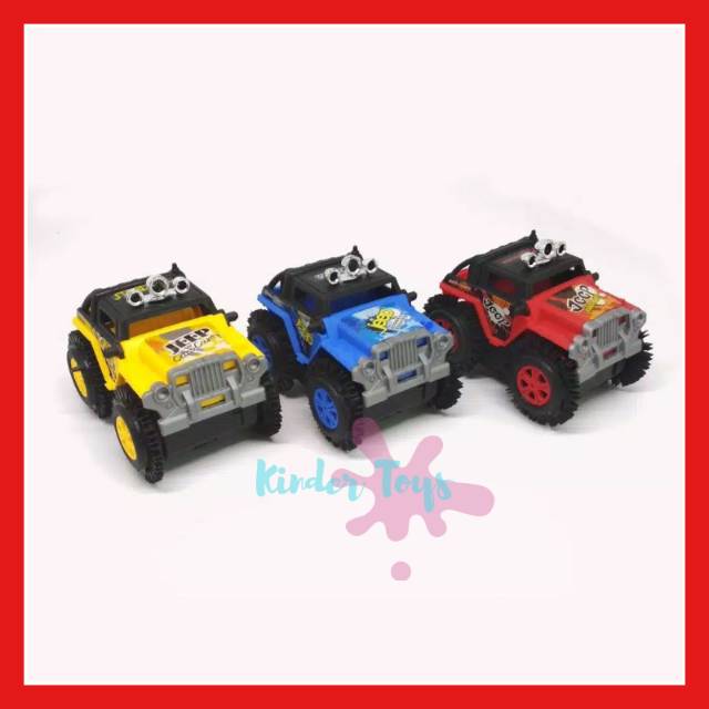 Mainan mobil tumbling jungkir balik model Jeep