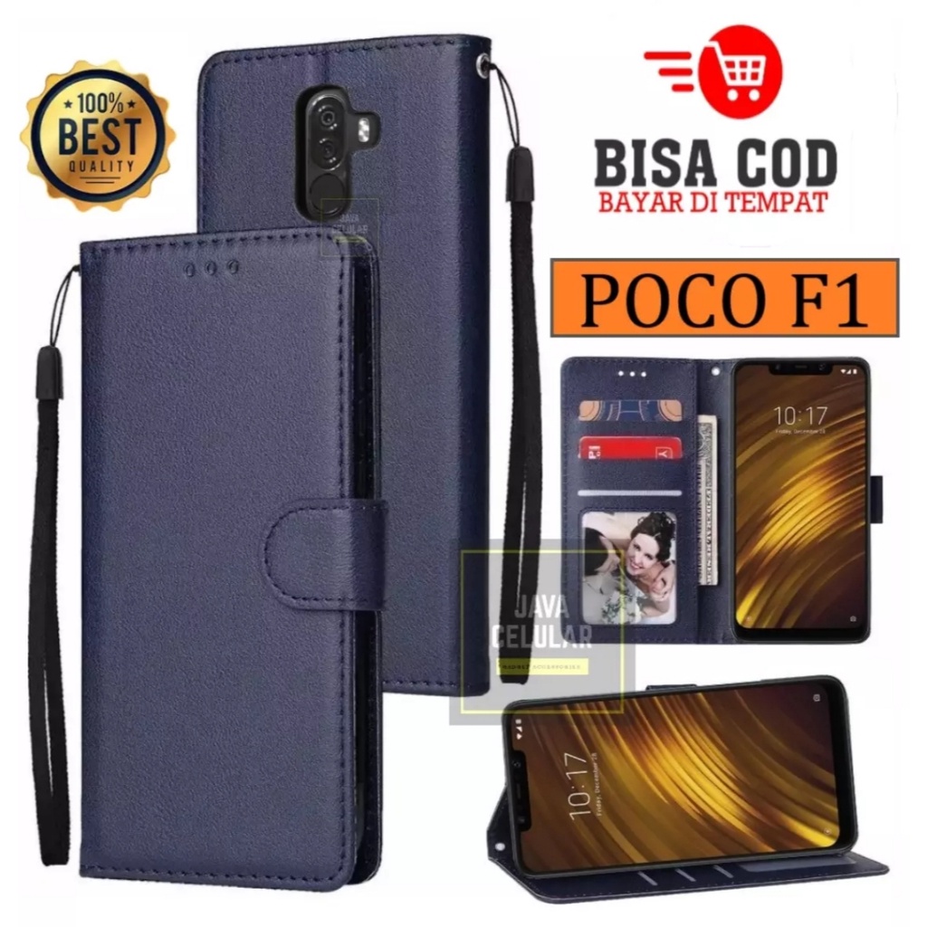 Xiaomi POCO F1 Wallet Case Kulit - Casing Dompet Case Wallet Leather Flip Case Xiaomi POCO F1 casing