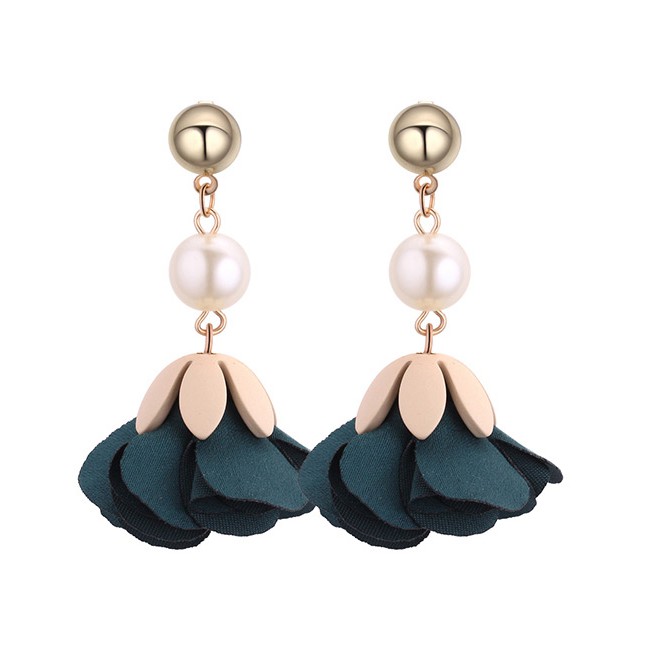 LRC Anting Tusuk Fashion Flower Shape Decorated Earrings