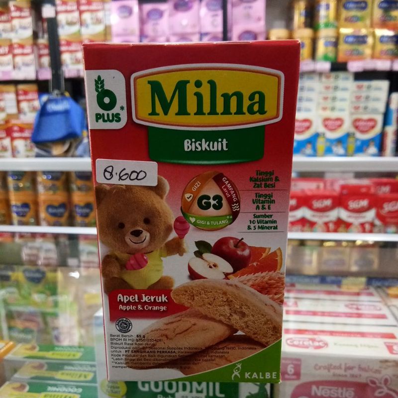 MILNA BISKUIT 6+ APEL JERUK 65G