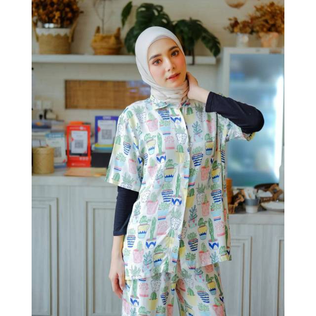 PAKAIAN WANITA - HANA PAJAMAS PENDEK - SETELAN WANITA - BAJU TIDUR - SET CELANA - PAKAIAN TERLARIS