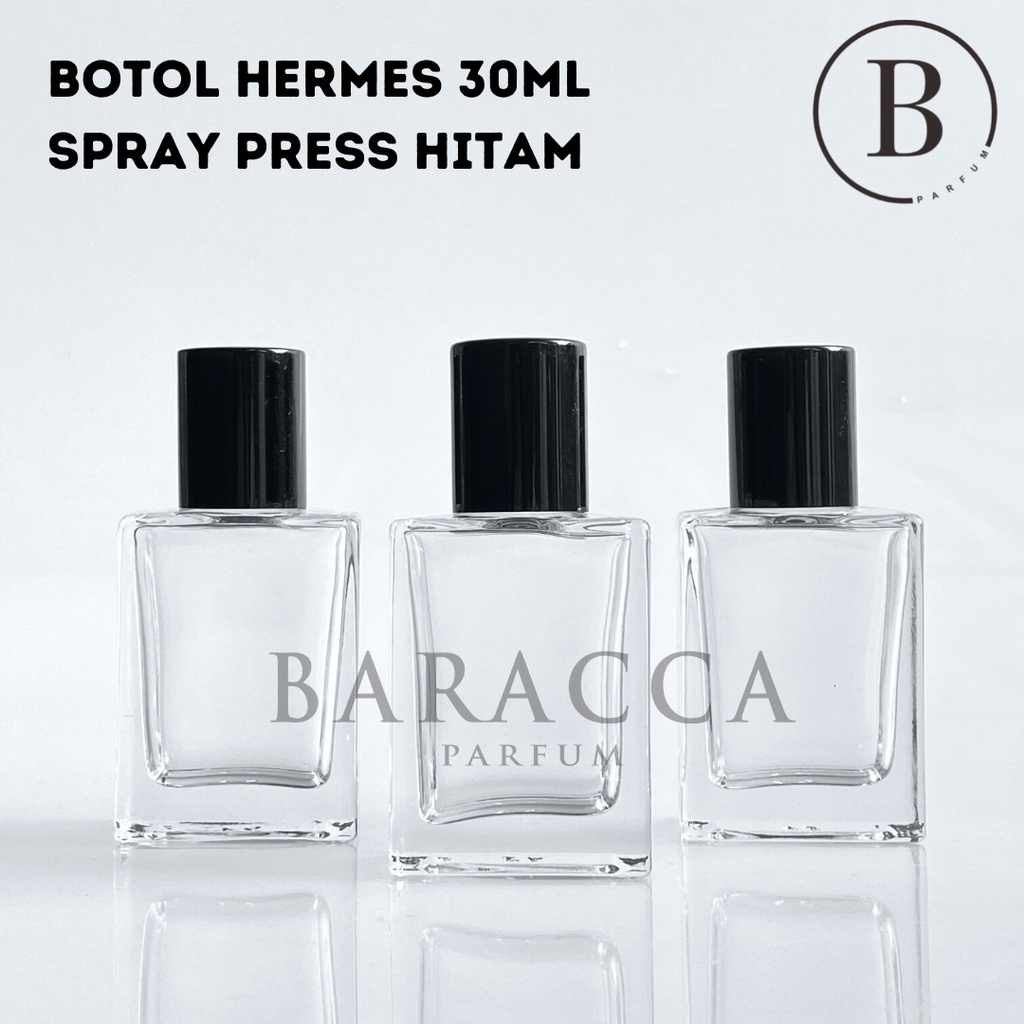 Botol Parfum Hermes 30ML Press Hitam - Botol Parfum Kosong Hermes - Botol Hermes 30ML